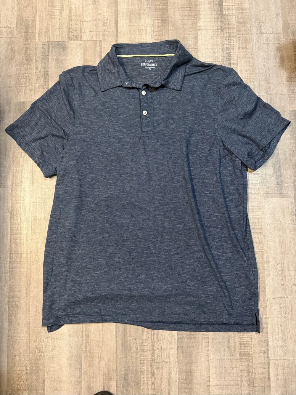 NWT J.Crew Performance Polo Shirt Men’s XL Blue Heather Short Sleeve Stretch